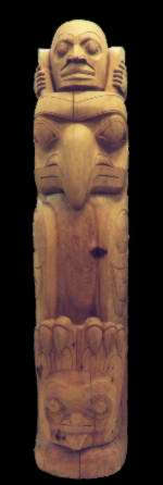 Human - Eagle - Frog Spirit Totem Pole