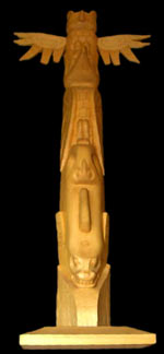 Eagle Raven Killer Whale Miniature Totem Pole