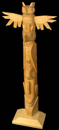 Eagle Raven Killer Whale Miniature Totem Pole