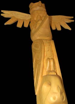 Eagle Raven Killer Whale Miniature Totem Pole